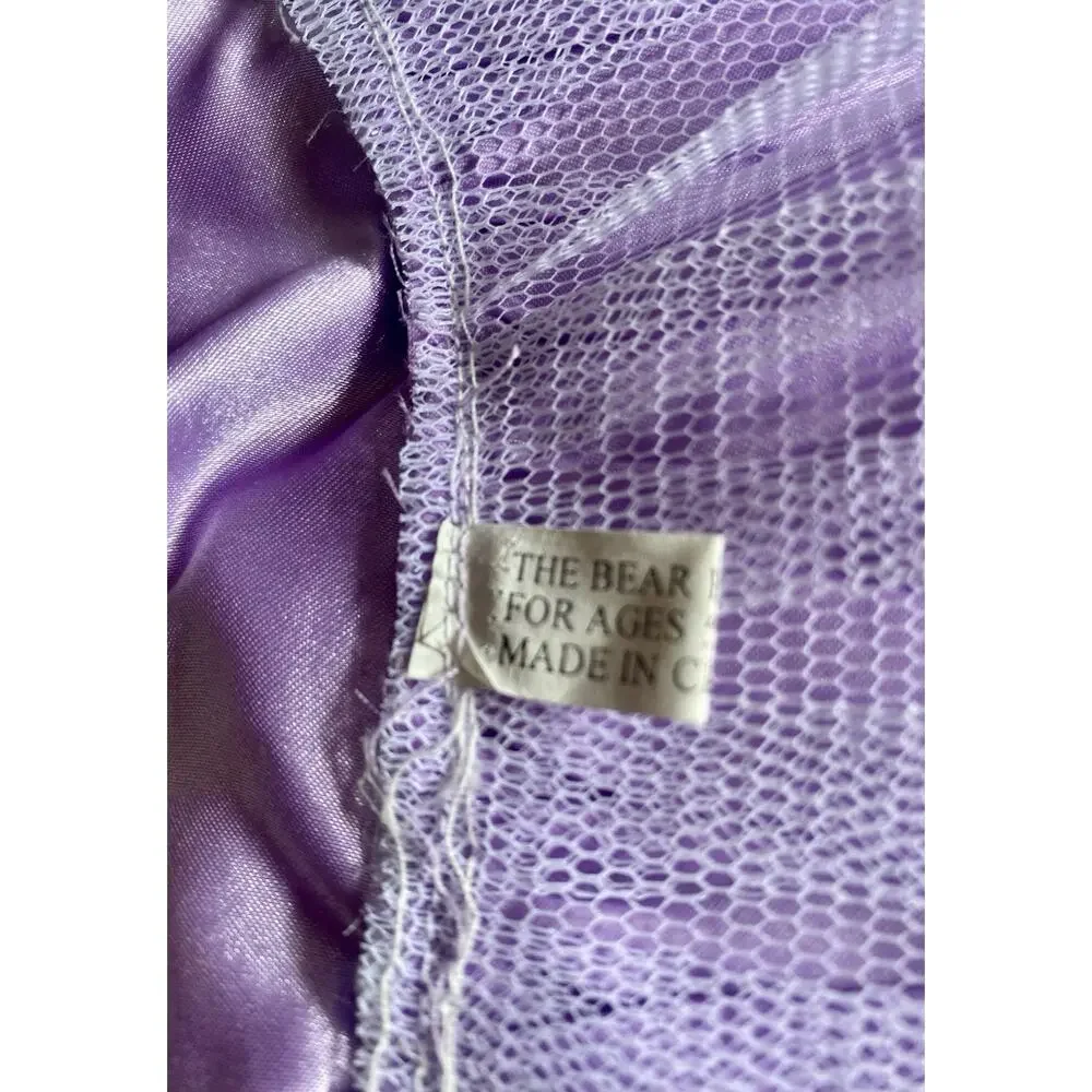 Build A Bear Ballerina Purple Satin Dress Ballet Shoes Tutu Costume Hair Bow.